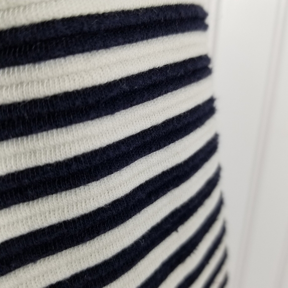 Boden Ponte Knit Dress Structured Pockets V Neck Cotton Blend Stripes Size 8 L - Picture 7 of 10